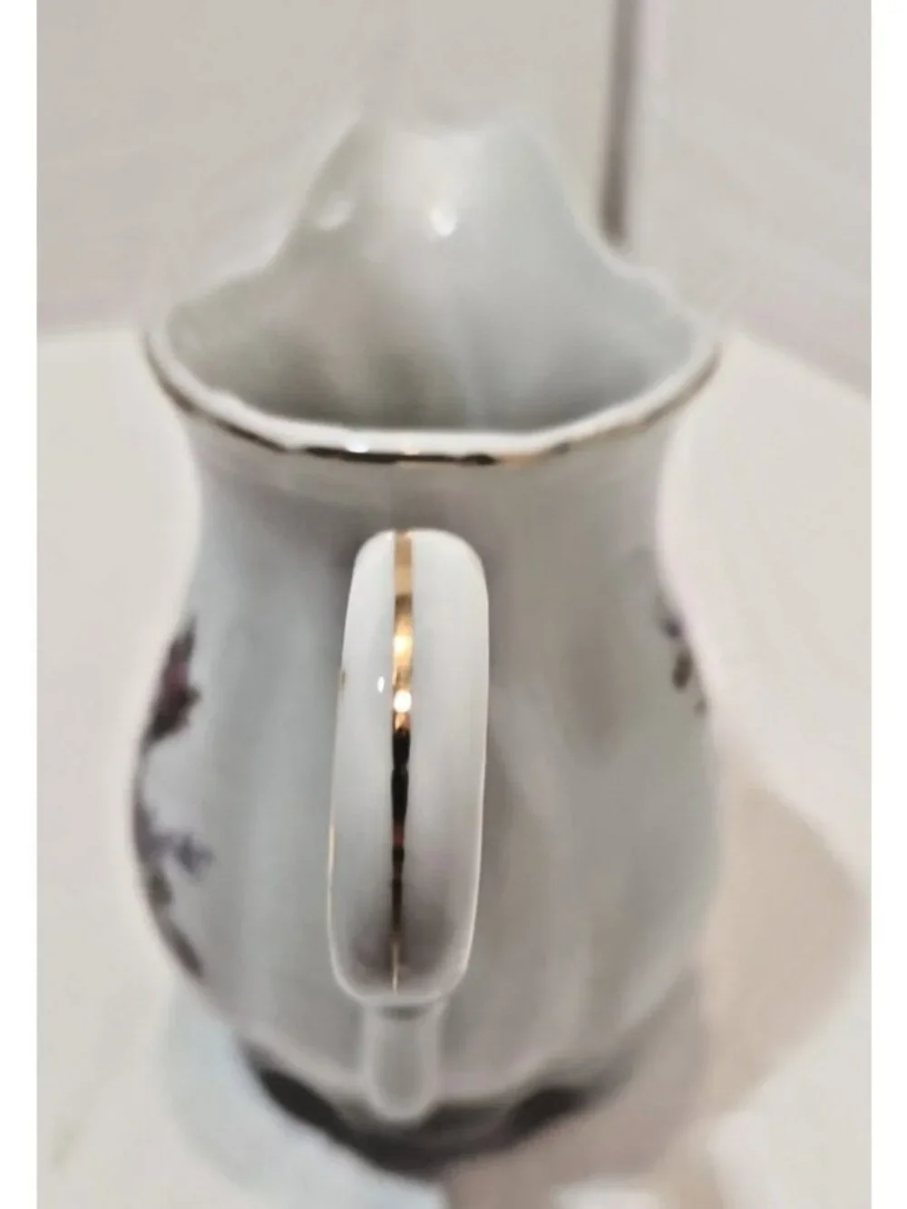 Vintage Rose Pattern Porcelain Creamer Made in Japan Gold Trim